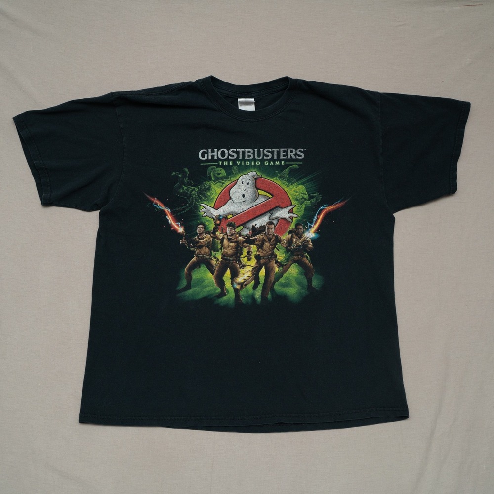 Y2k Ghostbusters The Video Game T Shirt XL Black Graphic Tee Sony Xbox Wii 2009